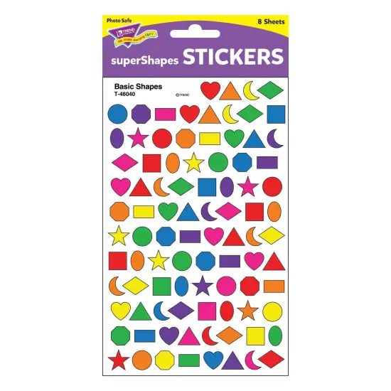Basic Shapes superShapes Stickers, 800 Per Pack, 6 Packs {4}