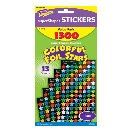 Colorful Foil Stars superShapes Value Pack, 1300 Per Pack, 3 Packs {3}