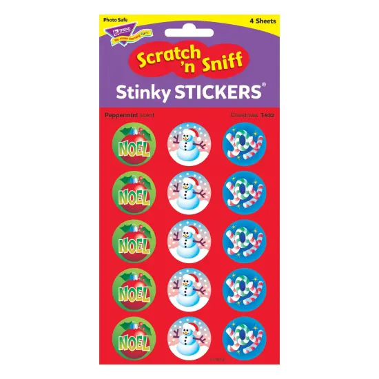 Christmas/Peppermint Stinky Stickers&reg;, 60 Per Pack, 6 Packs {3}