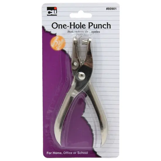 Paper Punch, 1-Hole with Catcher, Pack of 12 {3}
