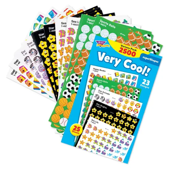 Very Cool! superShapes Stickers Variety Pack, 2500 Per Pack, 3 Packs {4}