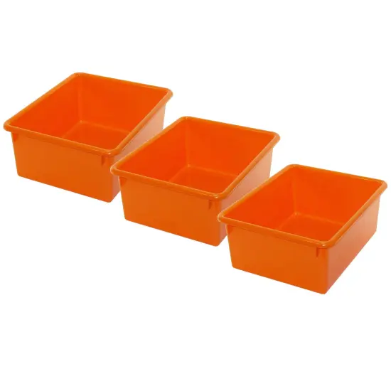 Stowaway&reg; 5" Letter Box no Lid, Orange, Pack of 3 {1}