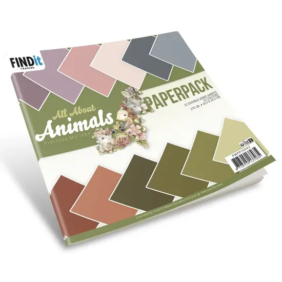 Find It Trading Precious MariekePaper Pack 8"X8" 12/Pkg-Solid Colors, All About Animals {1}