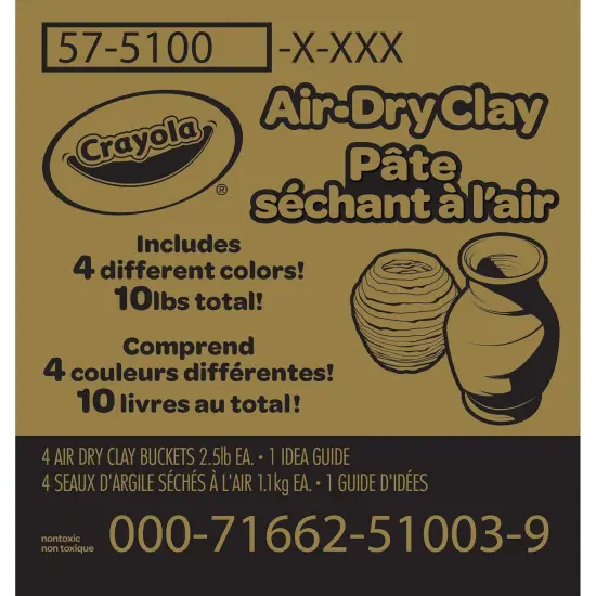Air Dry Clay, 2.5lb Buckets, Assorted, Pack of 4 {2}