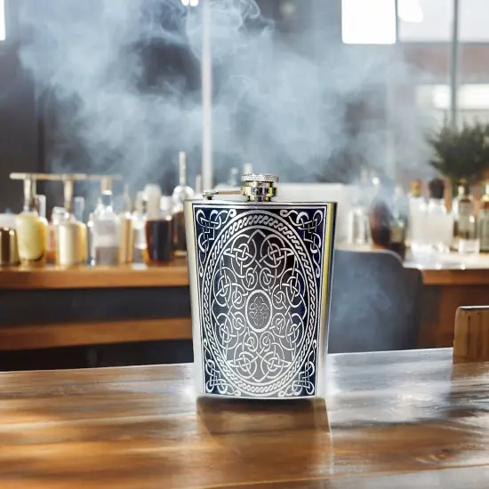 8oz Celtic Design Stainless Steel Flask {6}