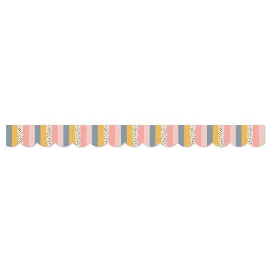 We Belong Stripes Scalloped Borders Per Pack, 39 Feet Per Pack, 6 Packs {3}
