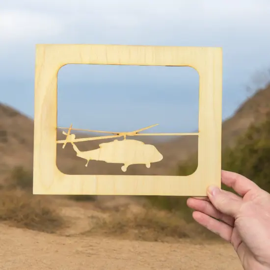 Helicopter 8x10 Horizontal Photo Frame Insert - Baltic Birch FRAME NOT INCLUDED {4}