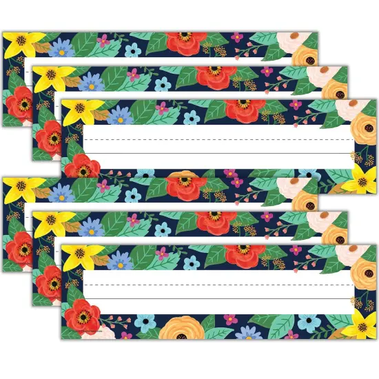 Wildflowers Flat Name Plates, 36 Per Pack, 6 Packs {1}