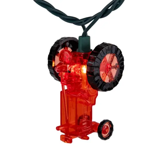 Northlight Red Tractor Indoor Outdoor Patio Light Set - 6' Green Wire - 10ct {6}