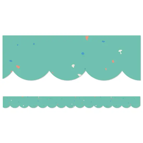 We Belong Speckled Teal Scalloped Borders Per Pack, 39 Feet Per Pack, 6 Packs {2}