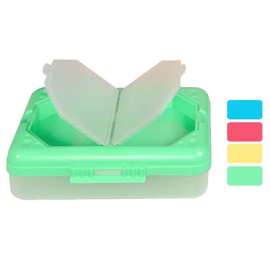 Storage Box, 3 Compartments, Assorted Colors, Pack of 3 {1}