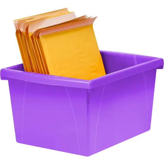 4 Gallon Classroom Storage Bin, Purple, Pack of 3 {6}