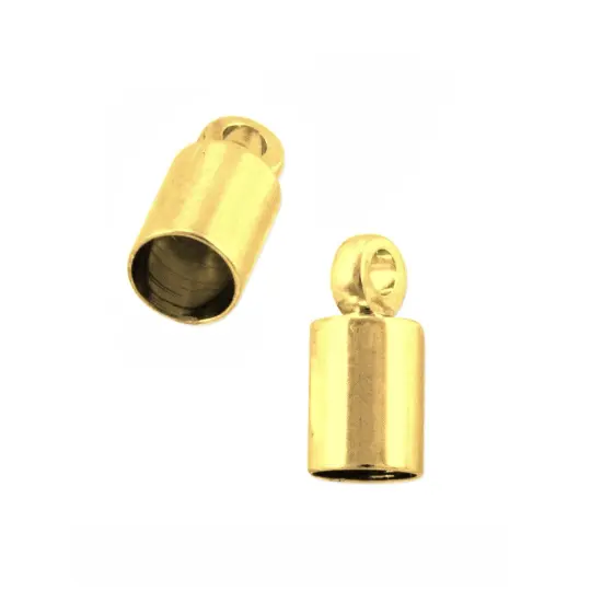 End Cap with Loop 4mm Gold Plated (Package of 2) {1}