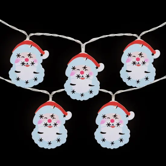 Northlight LED Santa Claus Christmas Fairy Lights - 4' Copper Wire - 10ct Blue {4}