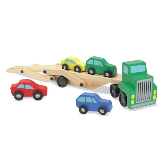 Car Carrier Truck & Cars Wooden Toy Set {3}