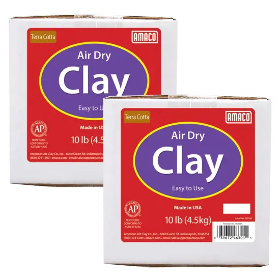 Air Dry Clay, Terra Cotta, 10 lbs. Per Box, 2 Boxes {1}