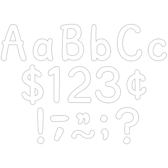 White 4" Modern Classic Letters Combo Pack, 257 Per Pack, 2 Packs {1}