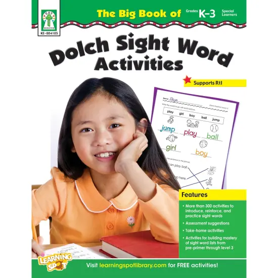 The Big Book of Dolch Sight Word Activities Resource Book, Grade K-3, Paperback {1}