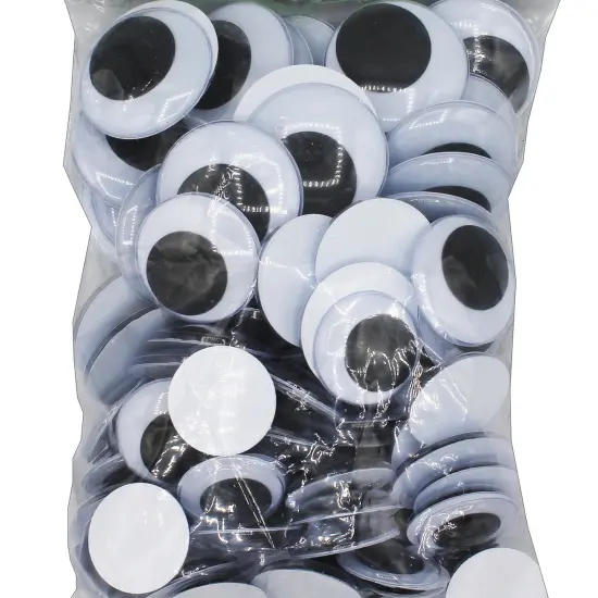 Wiggle Eyes, Jumbo Round, Assorted Sizes, Black, Pack of 100 {2}