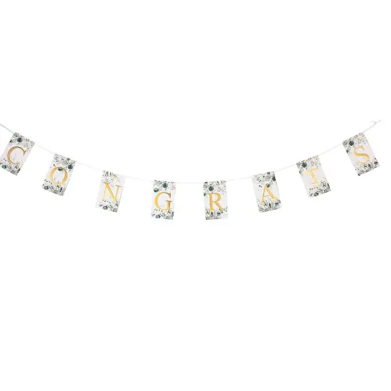 Eucalyptus Congrats Ready To Hang Pennant Garland {3}