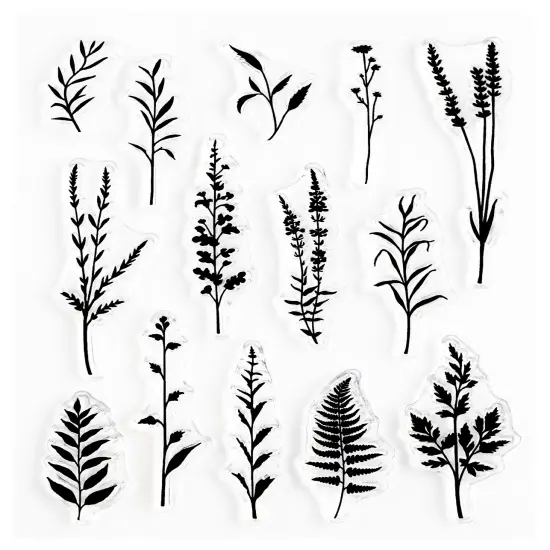 Plant Silhouettes, Clear Stamps 4x6 inch by Wintertime Crafts {1}