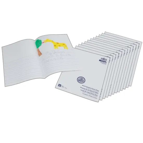 Beginner Sketch Booklet, Picture Story, 11" x 8-1/2", 16 Sheets / 32 Pages, Pack of 12 {1}