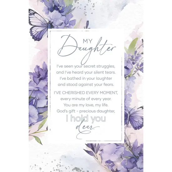 My Daughter Wood Plaque with Easel and Hook Wall Tabletop Art - 6 inches x 9 inches {1}