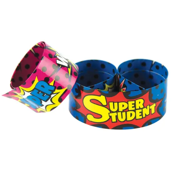 Superhero Super Student Slap Bracelets, 10 Per Pack, 6 Packs {2}