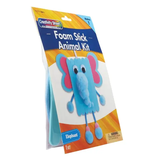 Foam Stick Animal Kit, Elephant, 7.75" x 11" x 1.25", 6 Kits {2}
