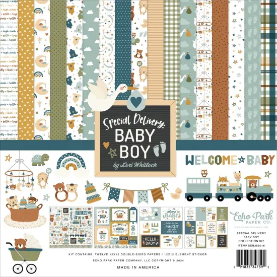 Echo Park Collection Kit 12"X12"-Special Delivery Baby Boy {1}