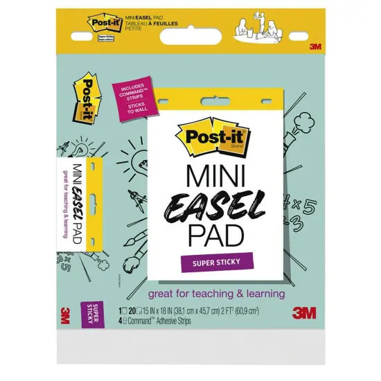 Super Sticky Mini Easel Pad, 15 x 18 Inches, 20 Sheets/Pad, 1 Pad, White {1}