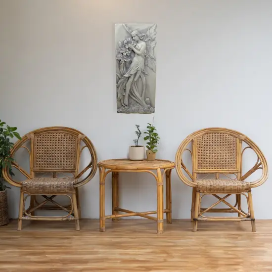 Northlight Fairy with Lily Flowers Wall Plaque - 31" - Gray {3}