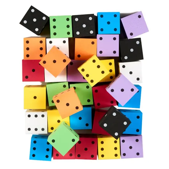 Foam Spot Dice, 2", Assorted Colors, Bag of 36 {1}