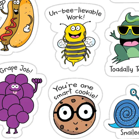 So Much Pun! Punny Reward Stickers, 55 Per Pack, 6 Packs {2}