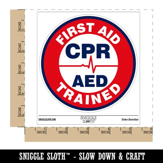 First Aid AED CPR Trained Waterproof Vinyl Phone Tablet Laptop Water Bottle Sticker Set - 5 Pack {1}