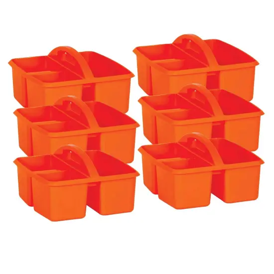 Orange Plastic Storage Caddy, Pack of 6 {1}