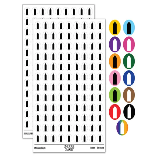 Ketchup Mustard Condiment Bottle BBQ Solid 200+ 0.50" Round Stickers Rainbow {1}