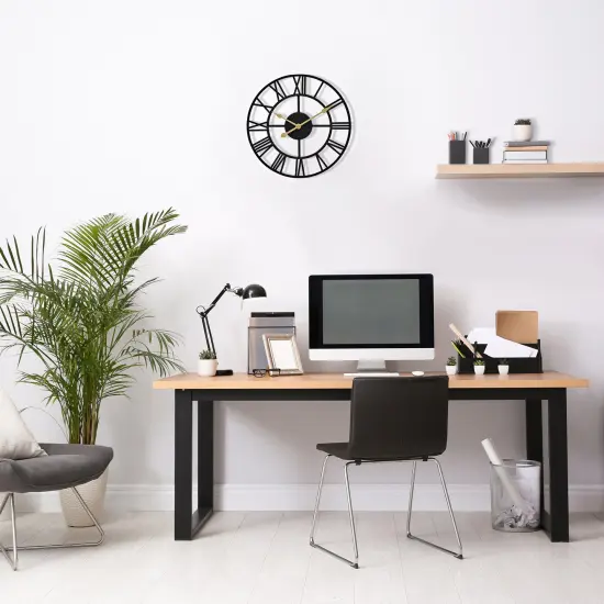 Sorbus Wall Clock for Living Room Decor - Roman Numeral Wall Clock for Kitchen - 12 inch Wall Clock Decorative Black {6}