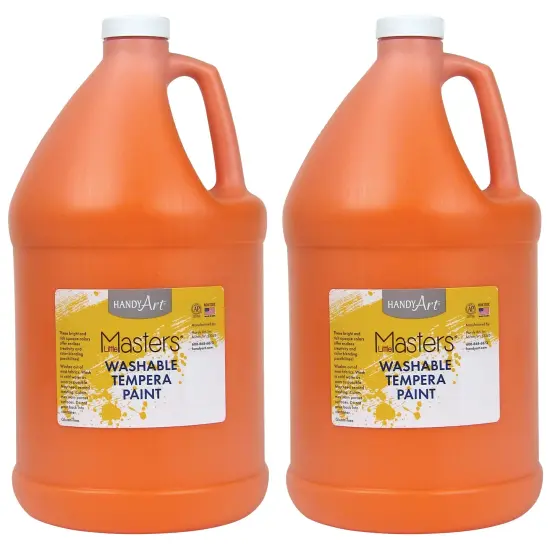 Little Masters&reg; Washable Tempera Paint, Orange, Gallon, Pack of 2 {1}