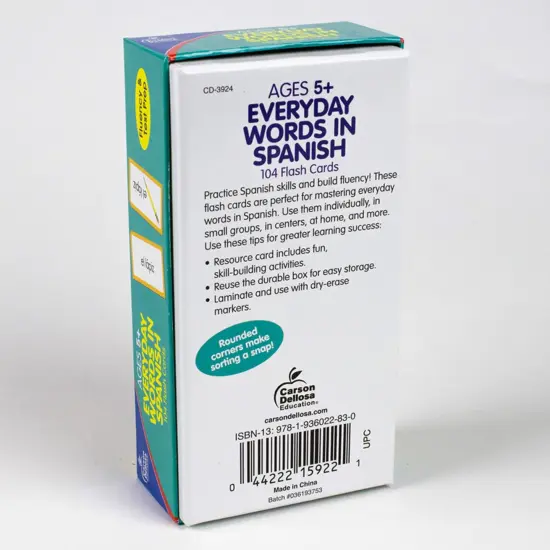 Everyday Words in Spanish: Photographic Flash Cards, Grade PK-8, 3 Packs {6}