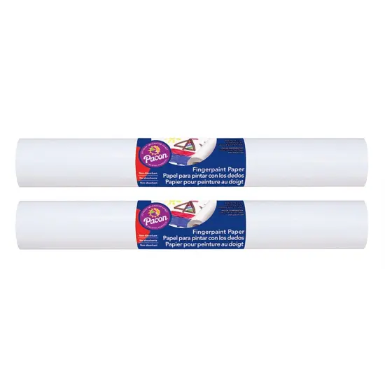 Fingerpaint Paper, White, 16" x 100', 2 Rolls {1}