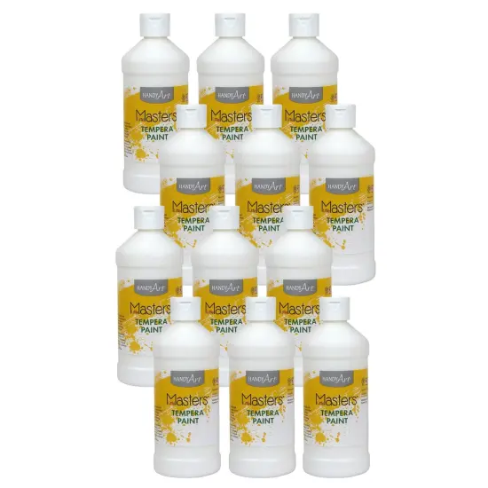 Little Masters&reg; Tempera Paint, White, 16 oz., Pack of 12 {1}
