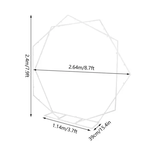 White Metal Geometric Wedding Arch Backdrop Stand {4}