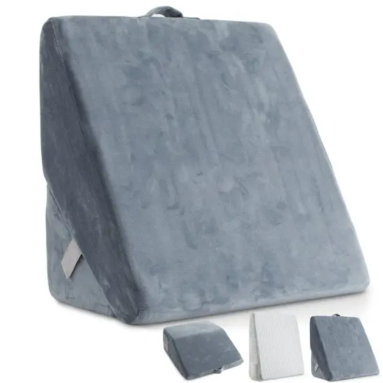 Made Medical Bed Wedge Pillow for Sleeping - Memory Foam Cushion Body Positioner Back Support Pillow {7}