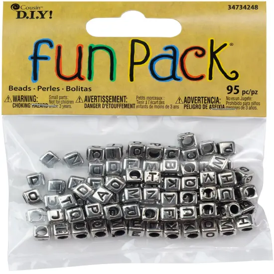 CousinDIY Acrylic Alphabet Beads 95/Pkg-Silver {1}