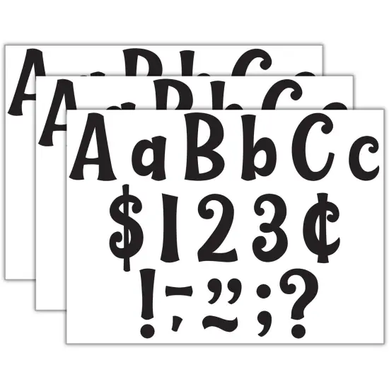 Black 4" Wild Whimsy Letters Combo Pack, 270 Per Pack, 3 Packs {1}