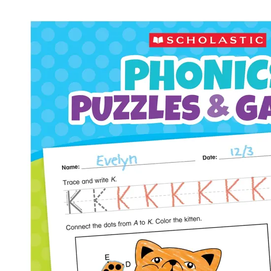 Phonics Puzzles & Games Activity Book for PreK-K {3}