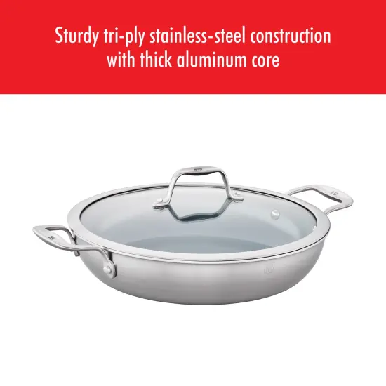 ZWILLING Spirit 3-ply 4-qt Stainless Steel Ceramic Nonstick Braiser {4}