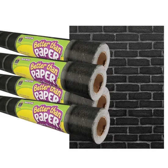 Black Brick Better Than Paper Bulletin Board Roll, 4' x 12', Pack of 4 {1}