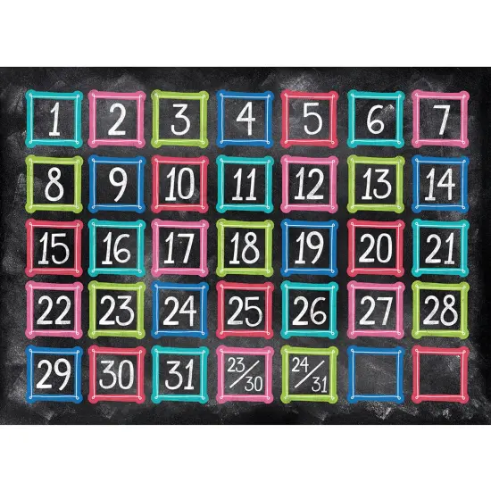 Colorful Chalk Calendar Days, 35 Per Pack, 6 Packs {2}